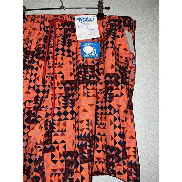 New Mr Swim Size XXL Orange Geometric Pattern Short - Picture 3 of 8